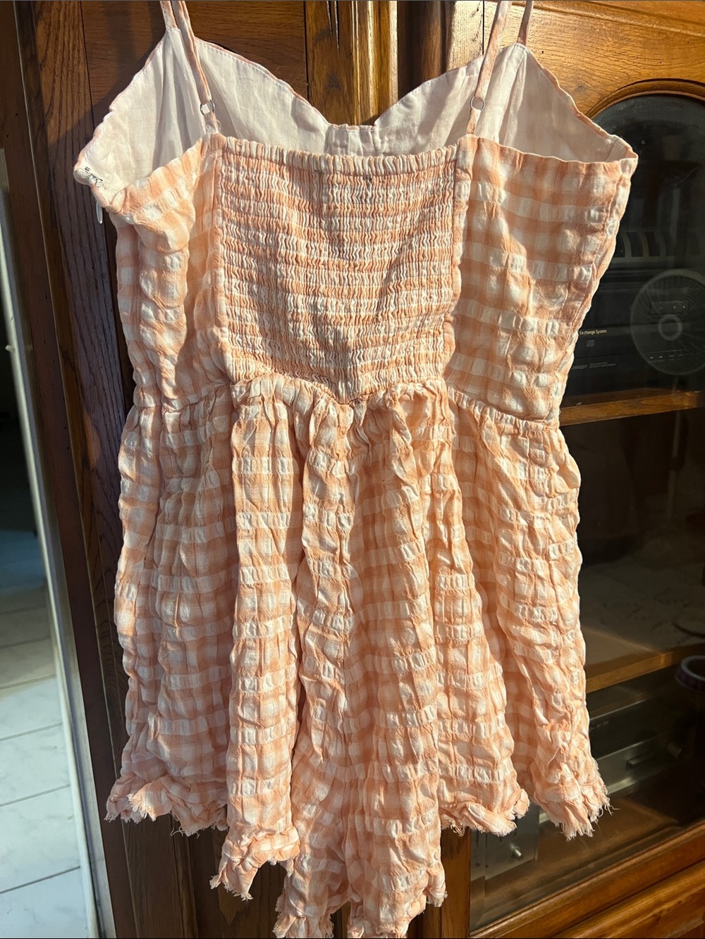 Forever 21 Peach Gingham Textured Romper - Picture 11 of 13